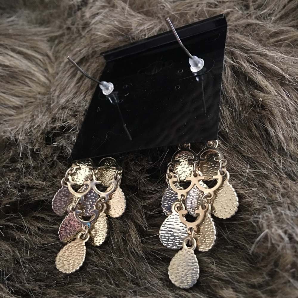 Sparkle faceted glass bead chandelier earrings - Picture 3 of 3